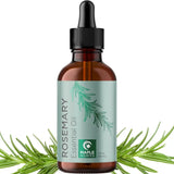 Amber glass dropper bottle of Rosemary Essential Oil with mint green label, pure essential oils