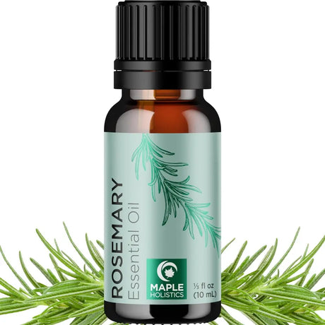 Brown glass bottle of Rosemary Essential Oil, pure essential oils for aromatherapy