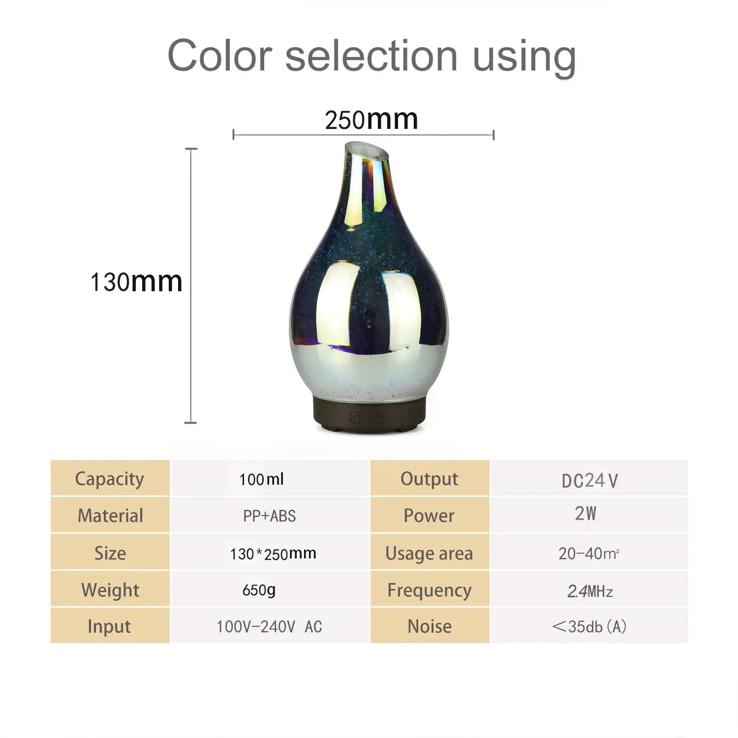 Colorful 3D Firework Essential Oil Aroma Diffuser Lamp with LED