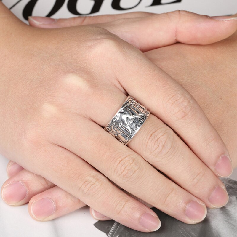 Lotus Flower Spiral Ring —