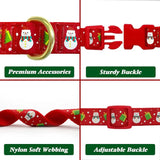 Red dog collar with snowman and Christmas tree pattern for Christmas dog