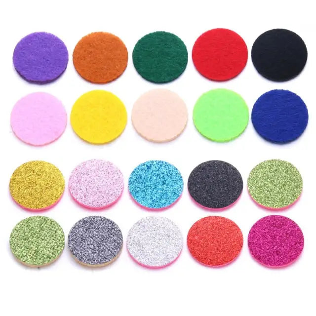 Colorful felt circles for use with Aromatherapy Essential Oil Necklace Diffuser Pendant