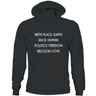 Black unisex humanity sweatshirt with white text: Birth Place Earth, Race Human, Politics Freedom