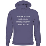 Humanity Sweatshirt Unisex, Birthplace Earth Race Human Politics Freedom Religion Love, Human Rights Shirt