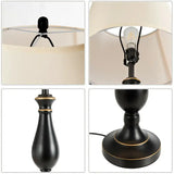 Black table lamp with bronze accents and white shade from Nickel Lamp Set of 3