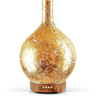 Gold-colored crackle glass essential oil diffuser with wooden base for ultrasonic essential oil