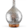 Silver crackle-glass ultrasonic essential oil diffuser with a wooden base