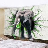 3D wall art of an elephant with greenery, perfect for boho wall decor