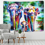 Colorful Bohemian Mandala Elephant Tapestry for vibrant boho wall decor