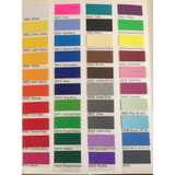 Color swatch chart of shades for Buddha Chakra Meditation Wall Art Vinyl Decal Sticker