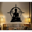 Silhouette of Buddha figure in a compass design for Buddha Chakra Meditation wall art