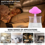 Pink Cloud Rain Humidifier with clear reservoir and 7 color LED lights