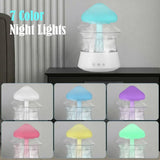 Mushroom-shaped color-changing night light in Cloud Rain Humidifier with misty vapor effect