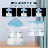 Mushroom-shaped Cloud Rain Humidifier with adjustable rain volume and LED lights