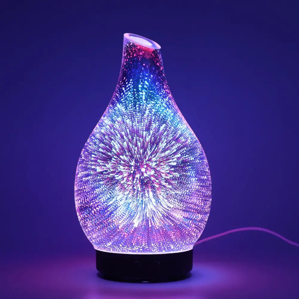 Colorful 3D Firework Essential Oil Aroma Diffuser Lamp with LED lighting and effects