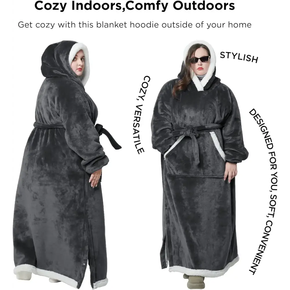 Cozy Wearable Sherpa Fleece Blanket Hoodie for Maximum Warmth and Comfort