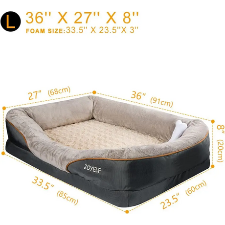 Cozy Christmas Orthopedic Dog Bed with plush memory foam and raised bolsters for comfort