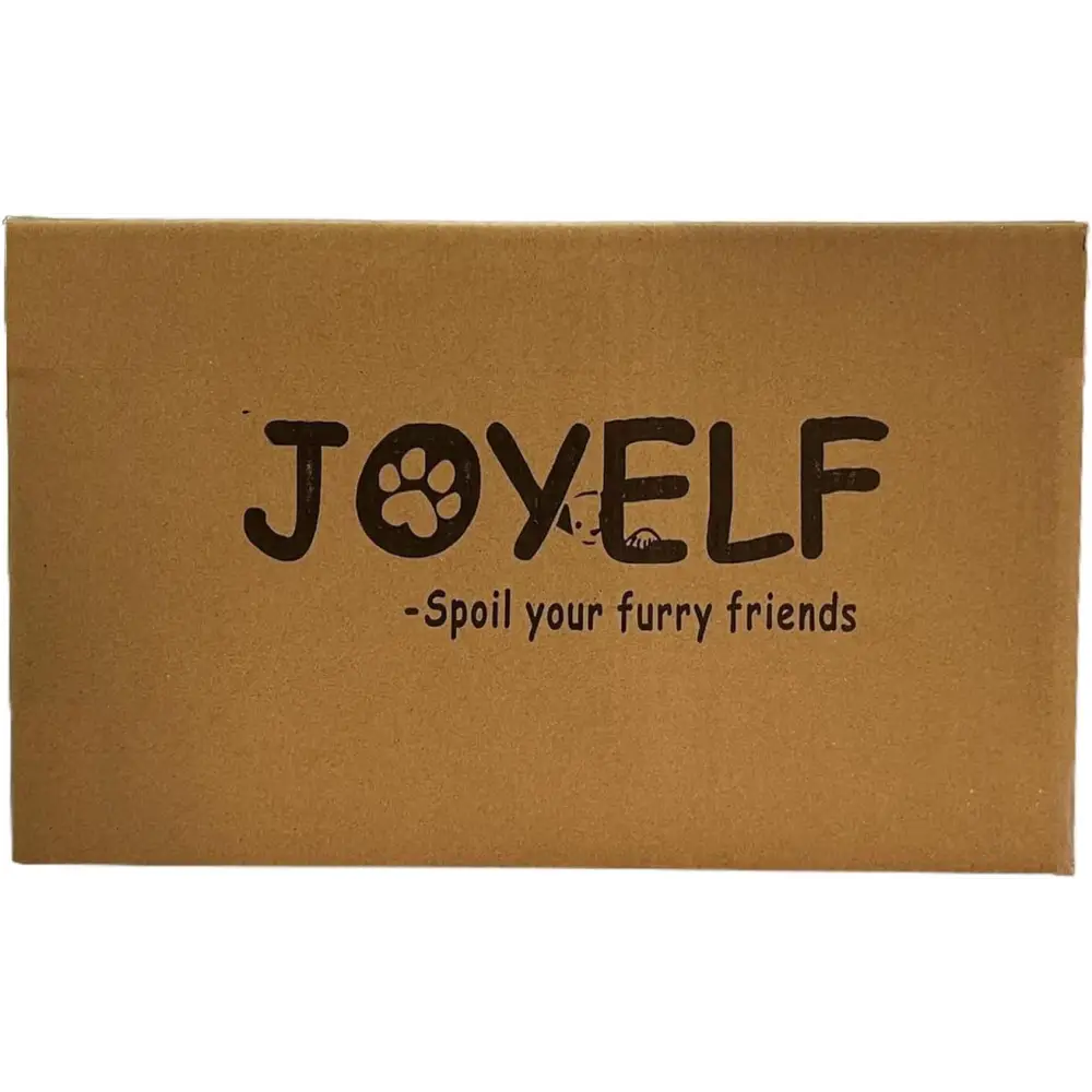 Brown cardboard box with JOYELF logo for Cozy Christmas Orthopedic Dog Bed with memory foam