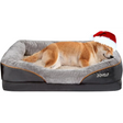 Cozy Christmas Orthopedic Dog Bed with memory foam for festive pups sleeping peacefully