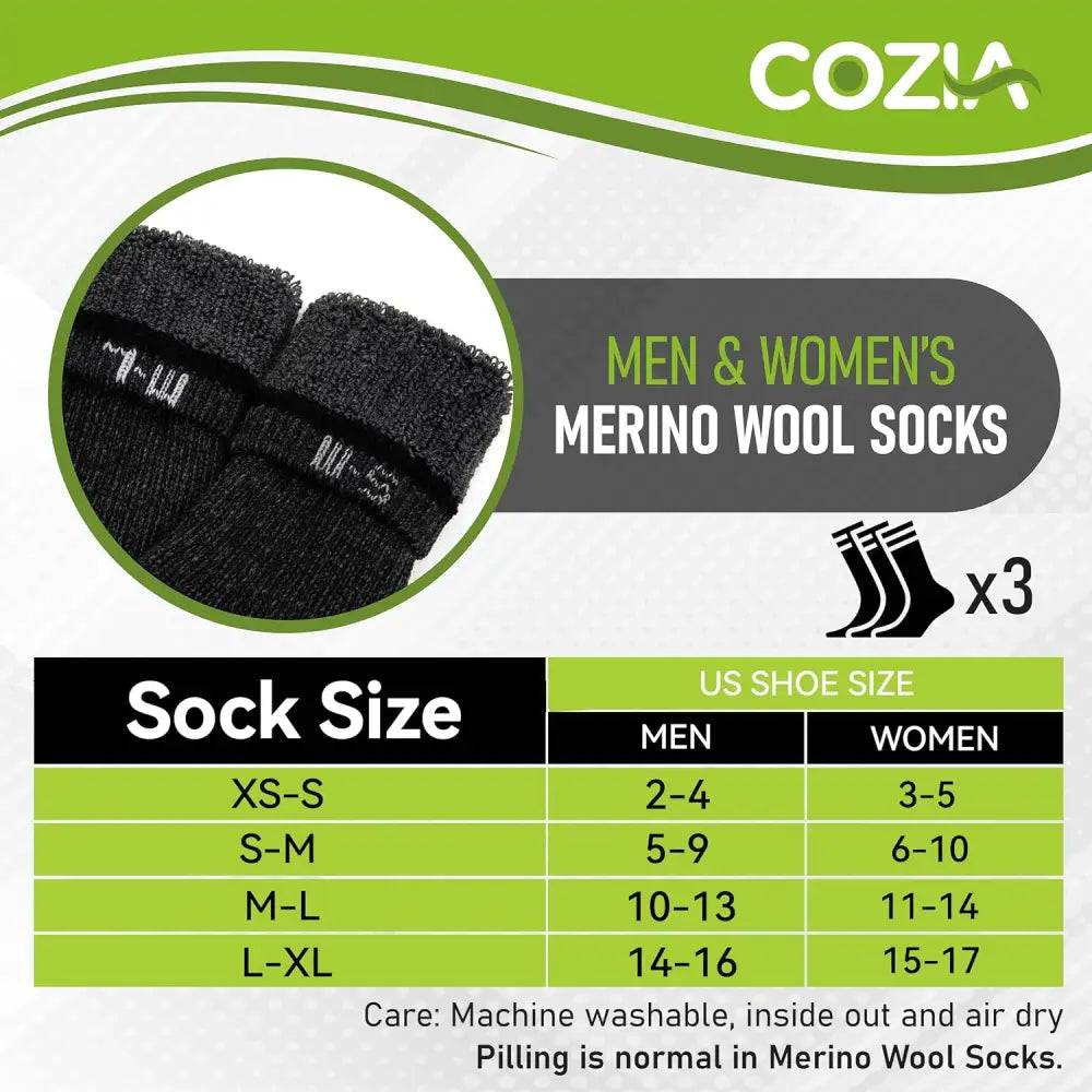 Cozy Merino Wool Winter Socks - Warm Casual Boot Socks for Men & Women