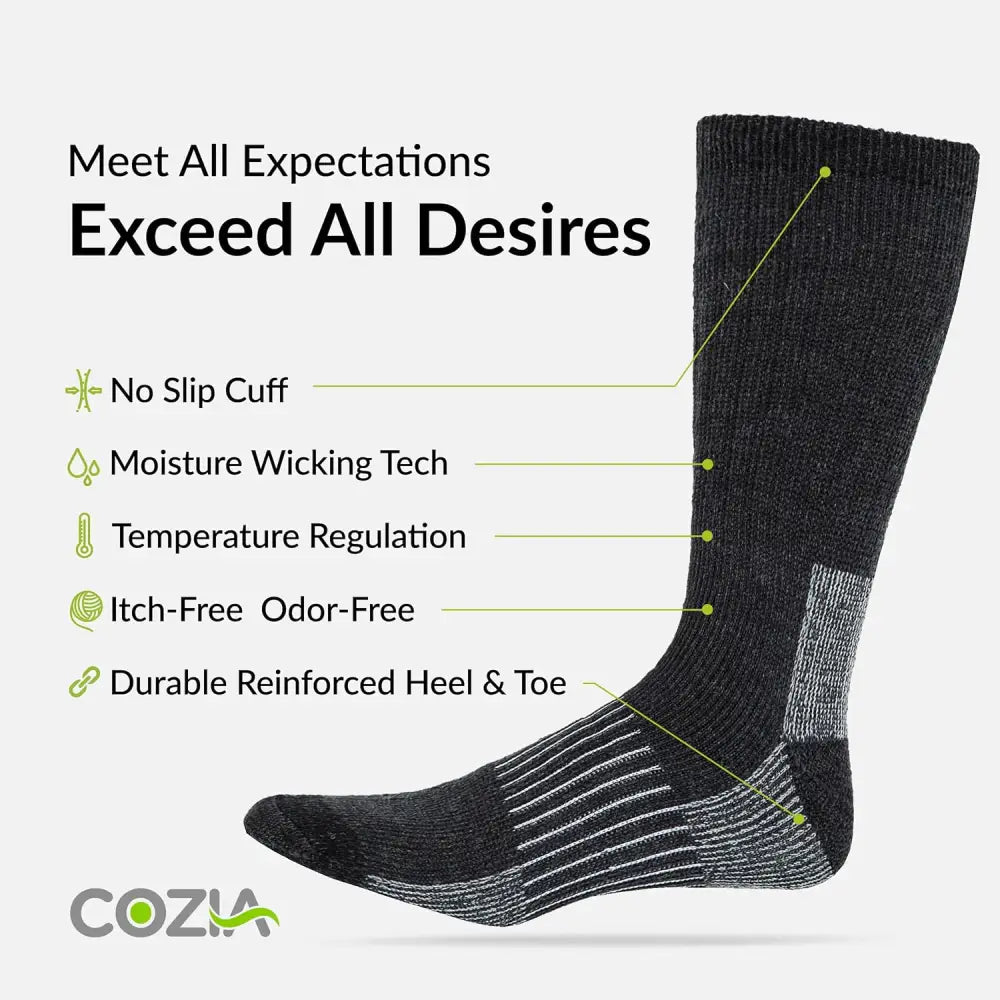 Cozy Merino Wool Winter Socks - Warm Casual Boot Socks for Men & Women