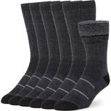 Set of cozy Merino wool black athletic crew socks with gray stripes