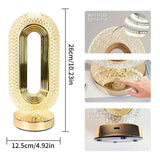 Gold-toned oval table lamp with crystal accents in Cozy Nights design