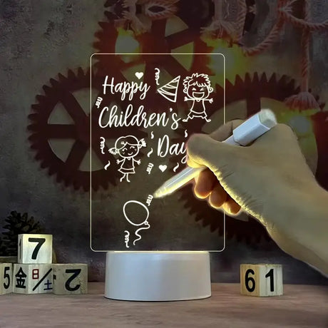 LED Acrylic Display Sign with Happy Children’s Day on Creative LED Message Board Night Light