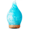 Elegant 3D Glass Marble Oil Diffuser with LED Lights in swirled turquoise patterns