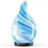 Elegant 3D Glass Marble Oil Diffuser with LED Lights featuring swirling blue and white design