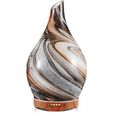 Elegant 3D Glass Marble Oil Diffuser in marbled brown, gray, and white patterns