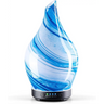 Elegant 3D Glass Marble Oil Diffuser with blue and white swirl on black base