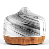 Marble and wood patterned 500ml elegant glass essential oil diffuser with control buttons