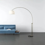 Elegant Joan Arched Floor Lamp with White Dome Shade and Metal Base