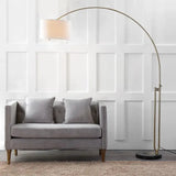 Elegant Joan Arched Floor Lamp with Marble Base and Drum Shade for modern decor