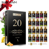 Essential Oils Gift Set in Elegant Black Gold Box with 20 Bottles of Essential Oils