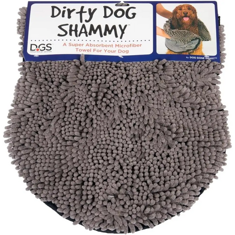 Gray microfiber pet drying mat shaped like a dog’s head for fast drying microfiber dog bath