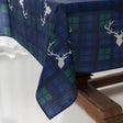 Festive Deer Plaid Necktie in navy blue and green for Christmas table settings