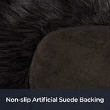 Dark artificial suede with textured non-slip surface for Fluffy Faux Sheepskin Fur Area Rug