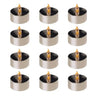 Set of silver LED tea lights with flickering amber flames for elegant decor