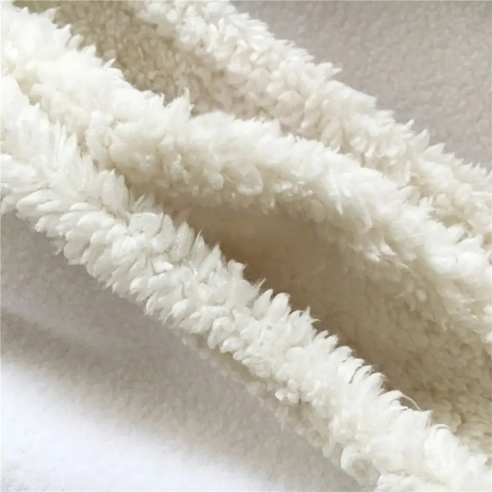 White fuzzy pipe cleaners with bristly texture for Golden Lotus Sherpa fluffy fleece blanket