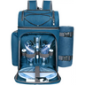 Blue Hap Tim picnic backpack cooler with utensils, wine glasses, and thermal compartments