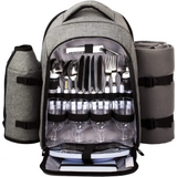 Hap Tim Picnic Backpack with Utensils, Plates, and Blanket Roll for Outdoor Meals