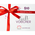 $10 HOMAURA Holistic Home Gift Card with red ribbon for home gifts and decor gifts