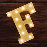 Illuminated letter F with glowing bulbs in Illuminated Marquee Letters Happy Birthday Sign