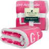 Rolled Pink and White Healing Fleece Blanket with Inspirational Text by Pavilia