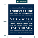 Inspirational wall art on Healing Fleece Blanket with words of perseverance and wellness