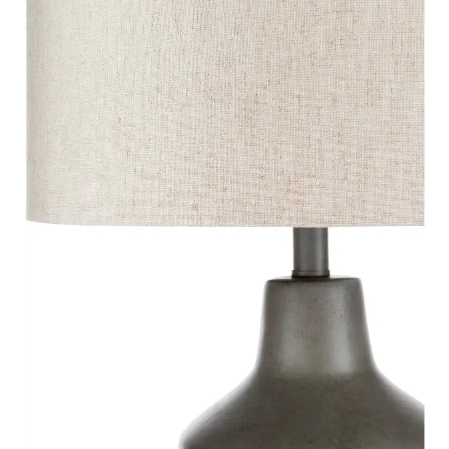 Lockwood Concrete Table Lamp with Beige Fabric Shade and Dark Base for Stylish Lighting