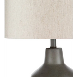 Lockwood Concrete Table Lamp with Beige Fabric Shade and Dark Base for Stylish Lighting