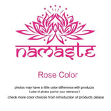 Pink Lotus Flower Namaste design vinyl sticker wall art in Sanskrit lettering